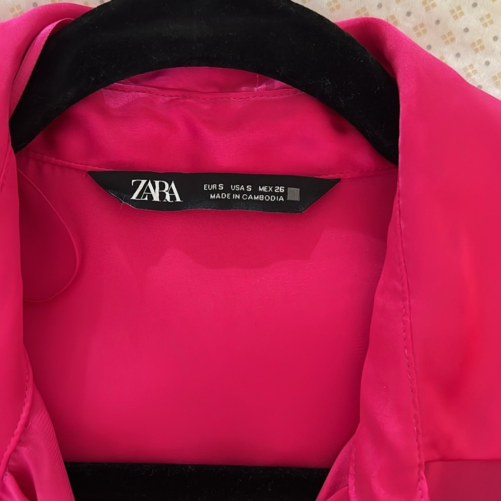 Zara Fuchsia Button-Down Shirt - Picture 2 of 4